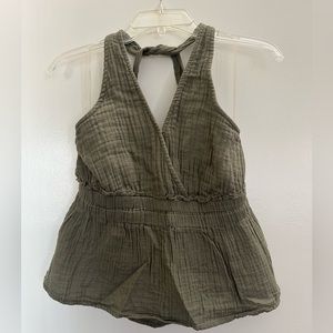 American Eagle Olive Green halter top Size M. Great Condition